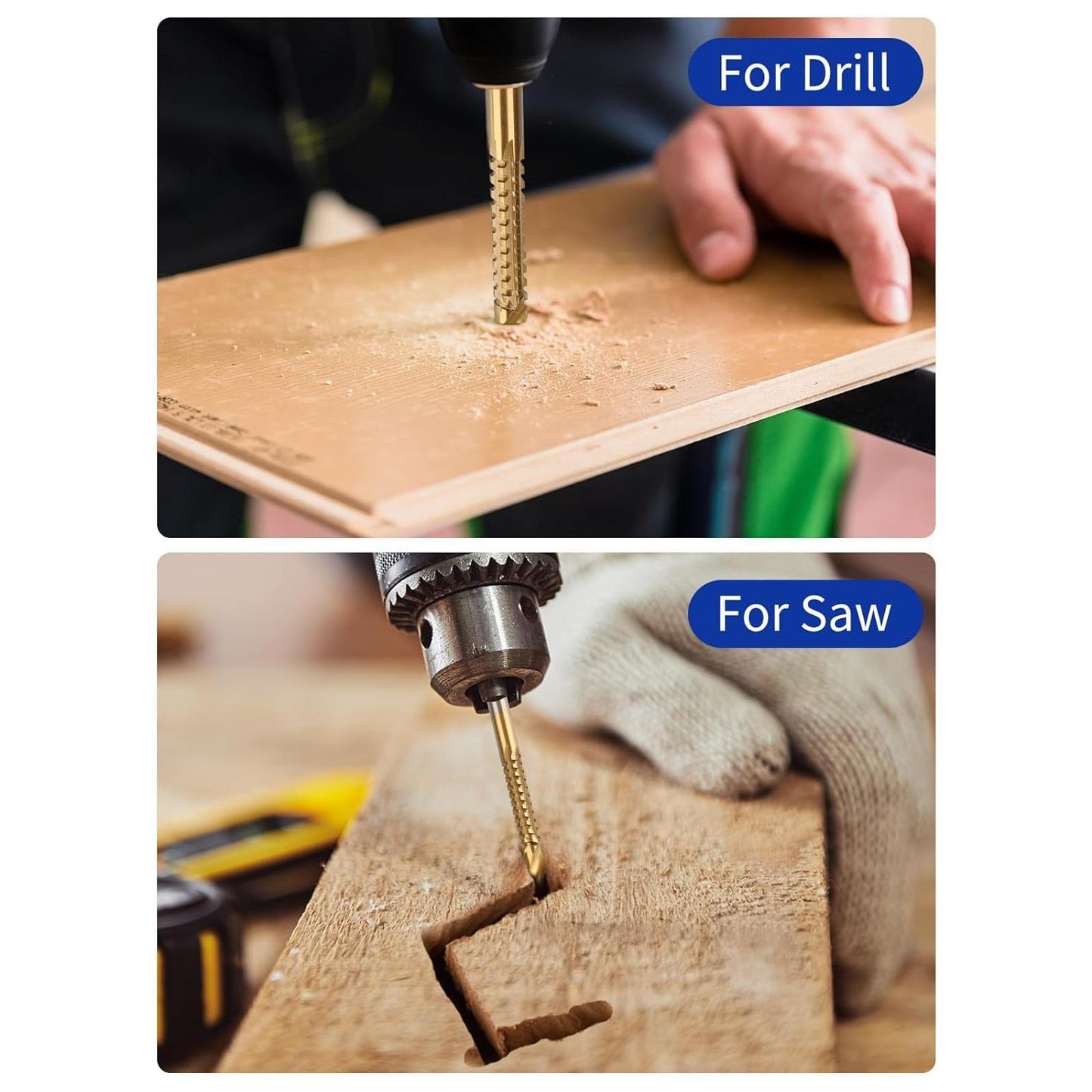 8 Pack Titanium Coated HSS Twist Drill Bits