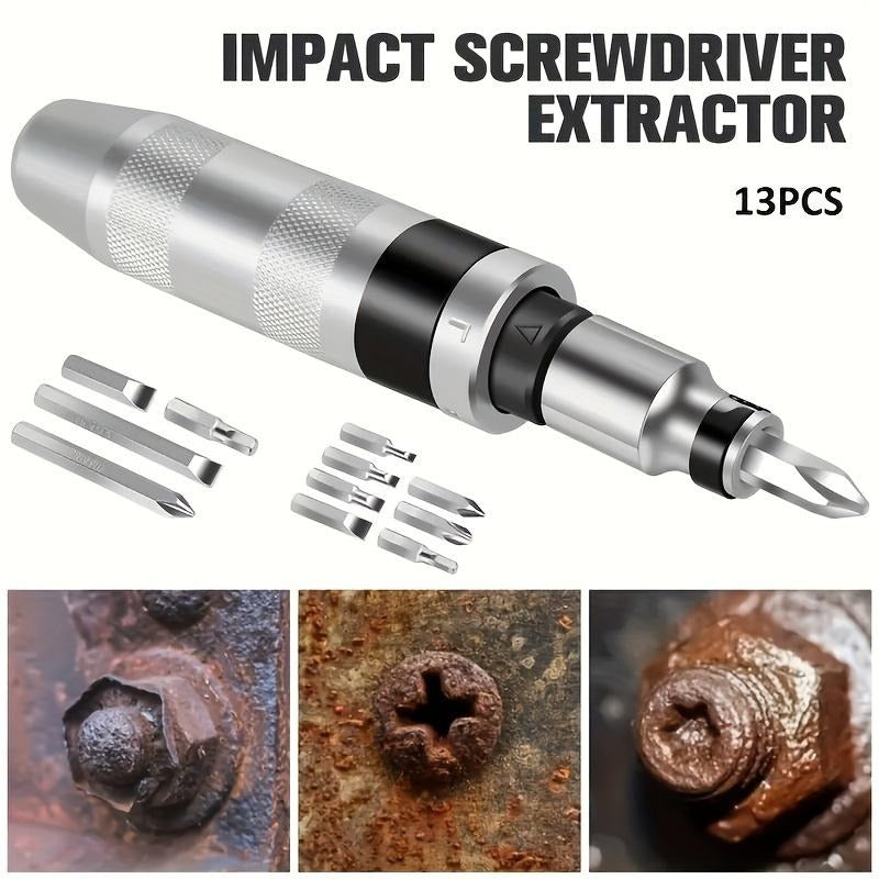13pcs/set Impact Screwdriver Set Screw Extractor