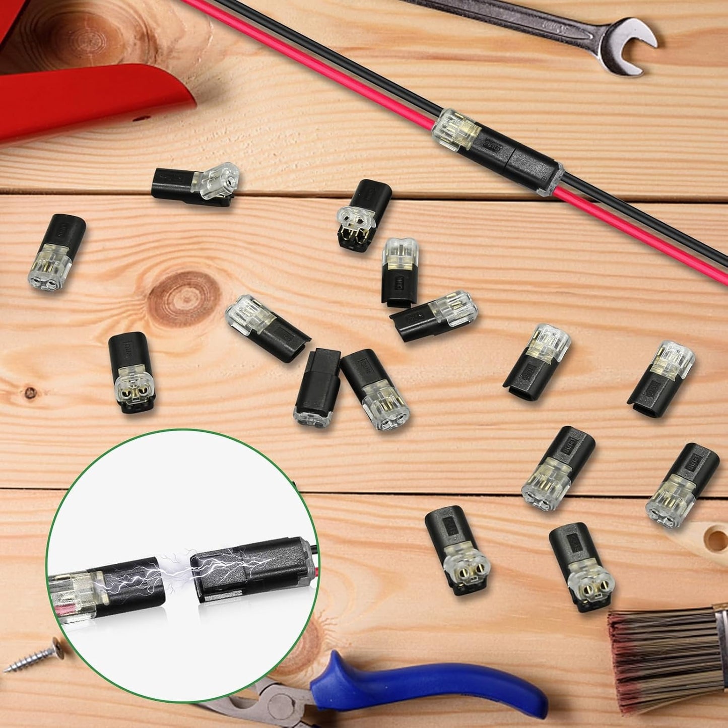 Double-Wire Plug-in Connector Led Light Strip Connectors 2 Pin