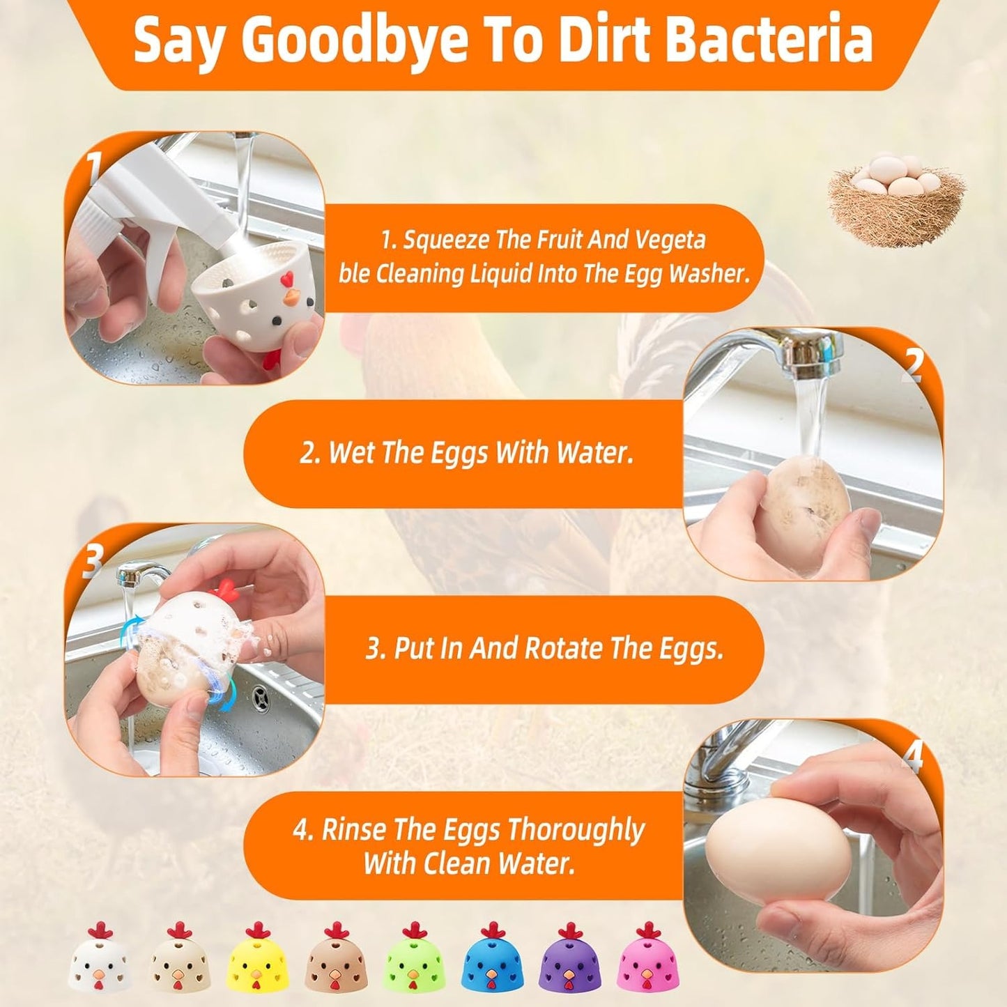 Silicone Egg Cleaner Brush
