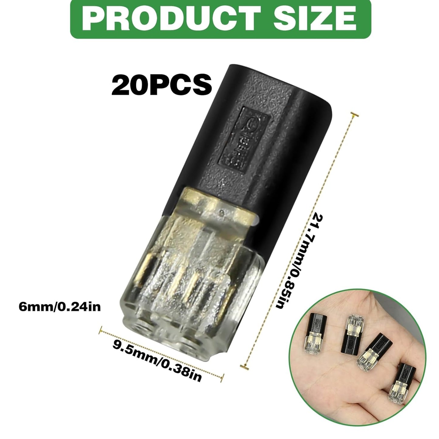 Double-Wire Plug-in Connector Led Light Strip Connectors 2 Pin