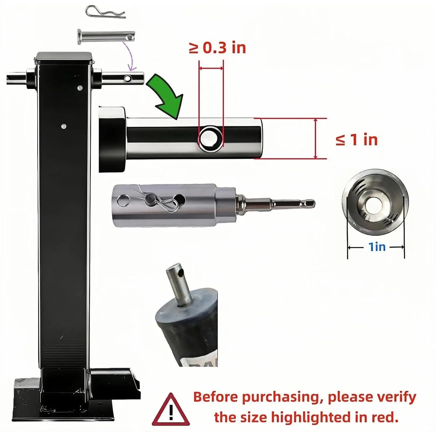 Heavy-Duty Trailer Jack Drill Adapter