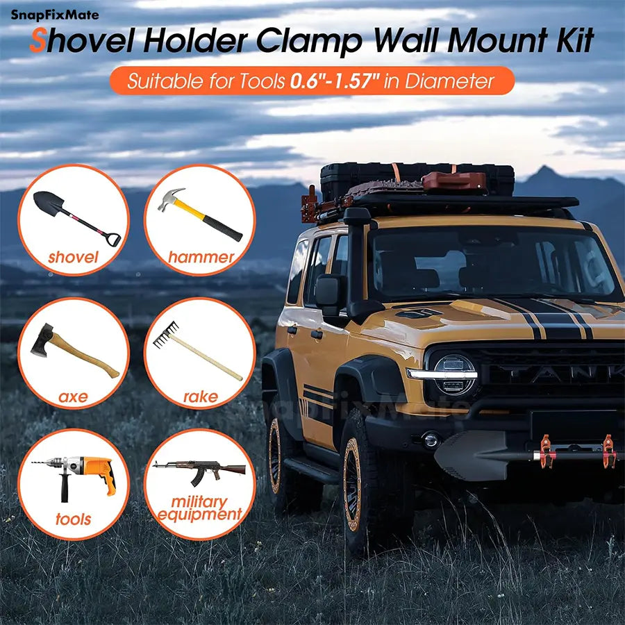 Heavy Duty Shovel & Axe Mount(2 Pack)
